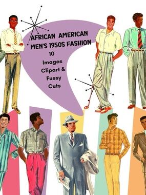 Vintage 1950s Men's Fashion Illustration - Colorful Retro Clipart